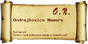 Ondrejkovics Nemere névjegykártya